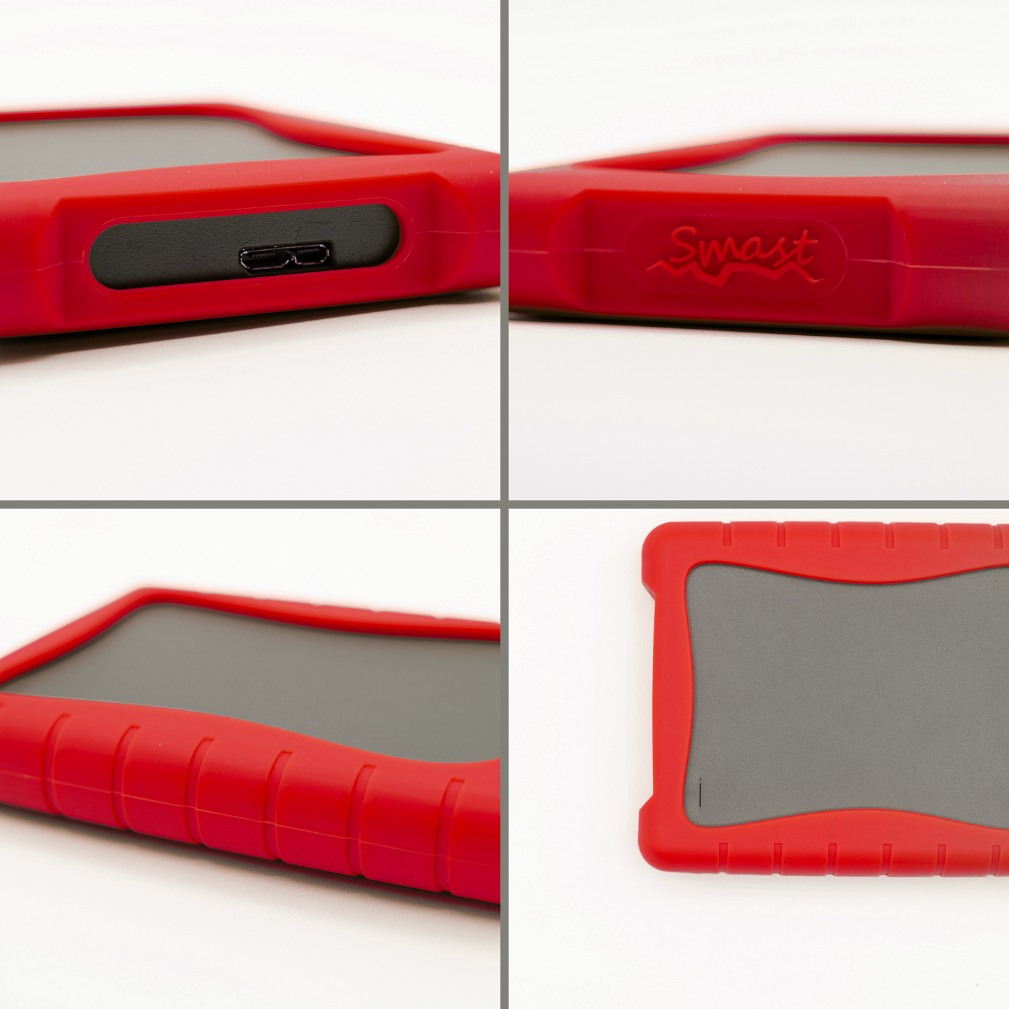 Custodia Cover Silicone Hard Disk Esterno 2.5'' 1TB /2TB Cover Silicone Antiurto Anticaduta Antiscivolo (Red).